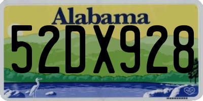 AL license plate 52DX928