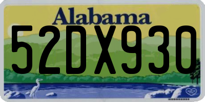 AL license plate 52DX930