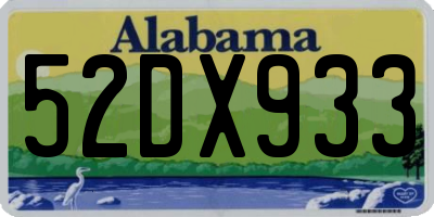 AL license plate 52DX933