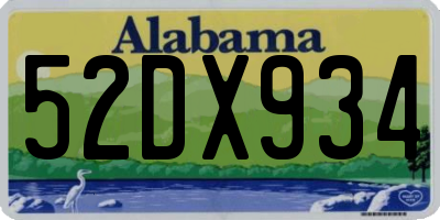 AL license plate 52DX934