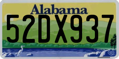 AL license plate 52DX937