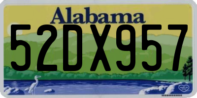 AL license plate 52DX957