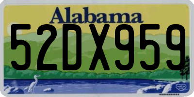 AL license plate 52DX959