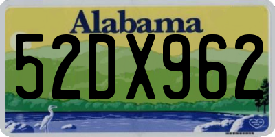 AL license plate 52DX962