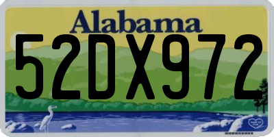 AL license plate 52DX972