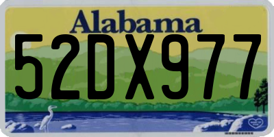 AL license plate 52DX977