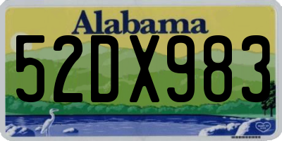 AL license plate 52DX983