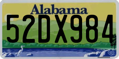AL license plate 52DX984