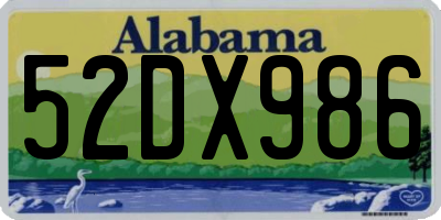 AL license plate 52DX986