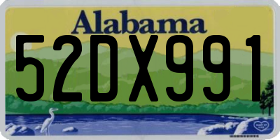 AL license plate 52DX991