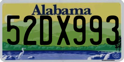 AL license plate 52DX993