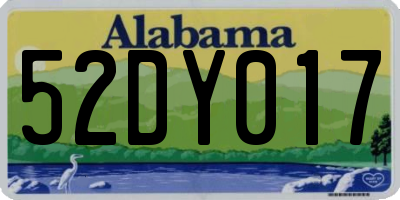 AL license plate 52DY017