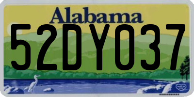 AL license plate 52DY037