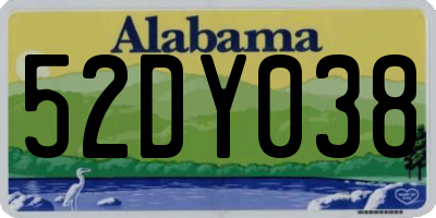 AL license plate 52DY038