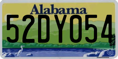 AL license plate 52DY054