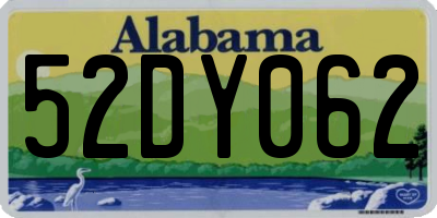 AL license plate 52DY062