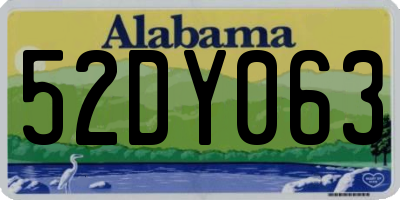 AL license plate 52DY063