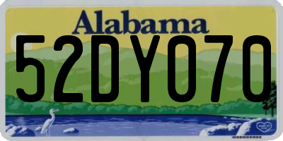AL license plate 52DY070