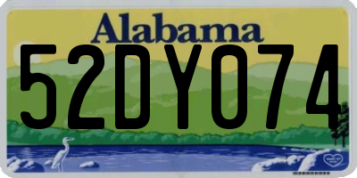 AL license plate 52DY074