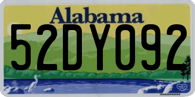 AL license plate 52DY092