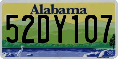 AL license plate 52DY107