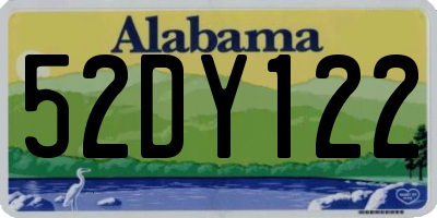 AL license plate 52DY122