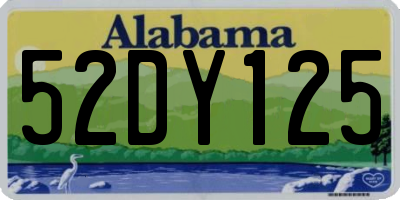 AL license plate 52DY125