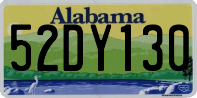 AL license plate 52DY130