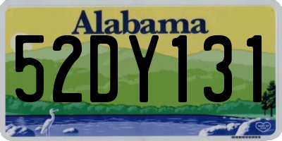 AL license plate 52DY131