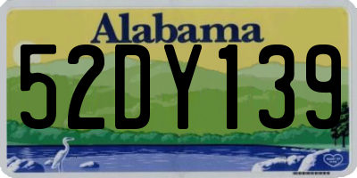 AL license plate 52DY139