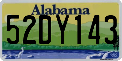 AL license plate 52DY143