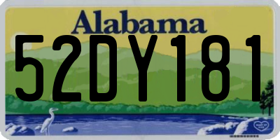AL license plate 52DY181