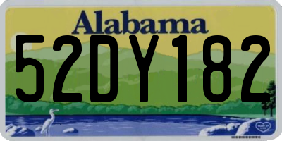 AL license plate 52DY182
