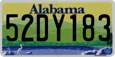 AL license plate 52DY183