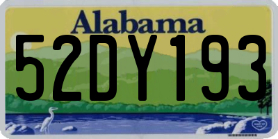 AL license plate 52DY193