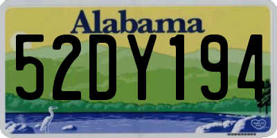 AL license plate 52DY194