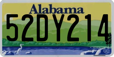 AL license plate 52DY214