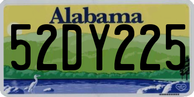 AL license plate 52DY225