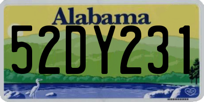 AL license plate 52DY231