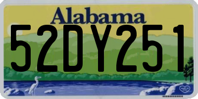 AL license plate 52DY251