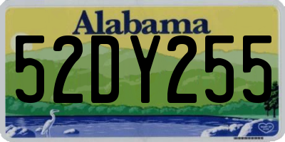 AL license plate 52DY255