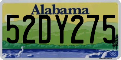 AL license plate 52DY275