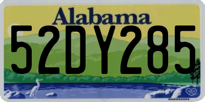 AL license plate 52DY285