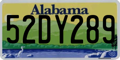 AL license plate 52DY289