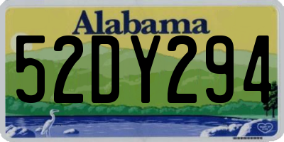AL license plate 52DY294