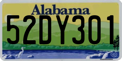 AL license plate 52DY301