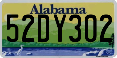 AL license plate 52DY302