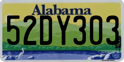 AL license plate 52DY303