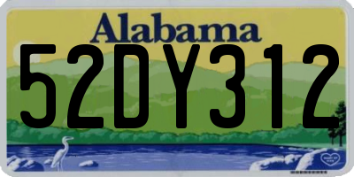 AL license plate 52DY312