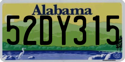 AL license plate 52DY315